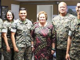 Amata with Camp Pendleton Samoan soldiers