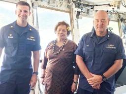 Amata with Admiral Michael Day and Lt. Commander Timothy Bonner.