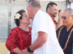 Aumua Amata greets Sec. Zinke