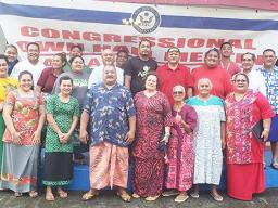Group photo of Amata's Town Hall meeting in Aoa.