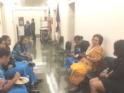 Congresswoman Amata talks with Close Up students