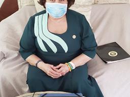 Congresswoman Aumua Amata with cloth face mask