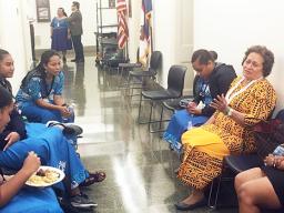 Congresswoman Amata and a group of Close Up students