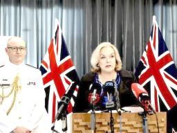 Navy, Rear Admiral Garin Golding and Defense Minister Judith Collins 