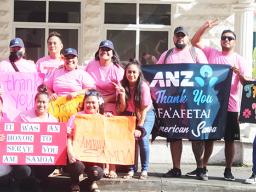 Employees of ANZ during a good bye wave