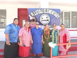 First Lady Ella Mauga and Public Works Director Faleosina Voigt with others
