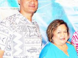 Western Pacific Regional Fishery Management Council chair Taotasi Archie Soliai with Council Executive Director Kitty Simonds