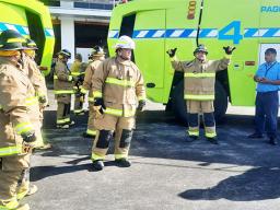 Firefighting crew in their new fire suits