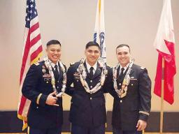 (l-r) Second Lt. Salvation Lee of Aua, First Lt. Fred Meaole of Amanave, Second Lt. Jesse Scanlan of Malaeimi