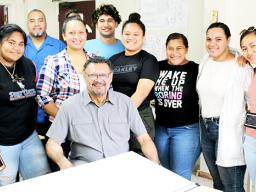 Fred Suisala (foreground), Program Director of the ASCC Trade & Technical Department and Architectural Drafting and Technology (ADT) students