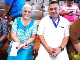 ASCC alumnus Pa'u Dr. Roy Ausage with Dr. Rosevonne Pato