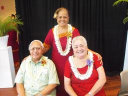 Dr. Rosevonne Pato (center), HTC Uta Dr. Laloulu E. Tagoilelagi (left) and Dr. Gertrude Iuli Sala