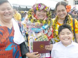 ASCC grad with her family