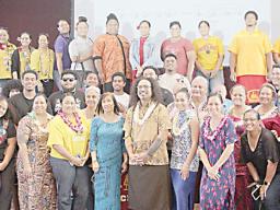 ASCC students with the storytellers Ms Tolua Samifua, Ms C. Makanani Sala, and Dr Aaron J. Sala