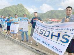 Homeland Security staff at a wave