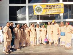 ASDOE personnel at church service before public school opens