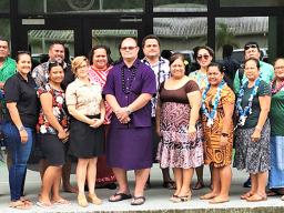 AS-EPA director Lefega Fa’amao Asalele Jr. with participants of the 2019 Dry Litter Exchange Workshop