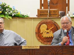 Police Commissioner Le’i Sonny Thompson and Director of the Department of Homeland Security (HLS) Alfonzo Pete Galea’i