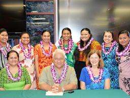 Photo of members of Scholarship Board with ASCC recipients.