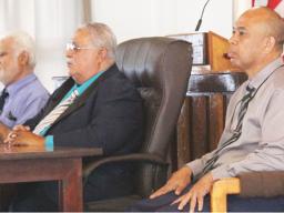 [l-r] ASG Treasurer Ueligitone Tonumaipe’a, Sen. Tuaolo Manaia Fruean, and businessman Tony Togiai