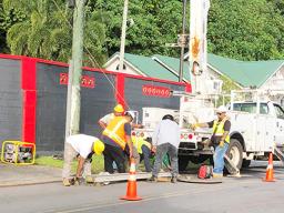 ASPA crew working to retore power on the east side of Tutuila.
