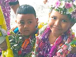 Aua's kindergarten graduation ceremony earlier this month
