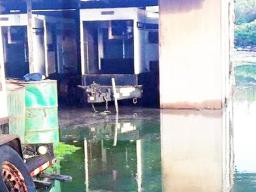 Flood waters surrounding a home in Aunu'u
