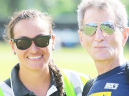 Rob Ruck poses with ASHSAA/JPS ATC Florence Wasko