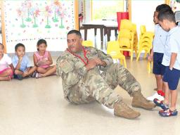 Army Reserve Spec. Robertson Ili at Fatuoaiga Montessori School