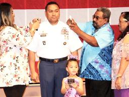 Sgt Major Pousima with family