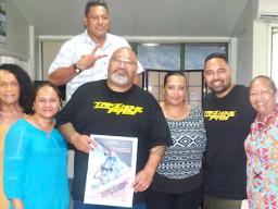 Samoa News staff members with cast of Take Home Pay