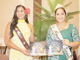 Miss Samoa Haylanni Pearl Mataupu Kuruppu (left) and Miss American Samoa Judy Fa’afetai Tauanu’u