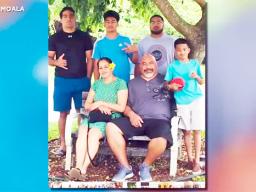 Brigitte Moala and her 85-year-old father, Noaese Taeatafa with family
