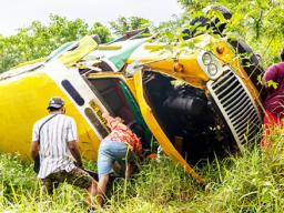 overturned bus