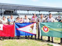 Cadets and their flags at U.S Army Basic Combat Training graduation