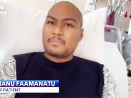 Fa’amanu Fa’amanatu in a hospital bed