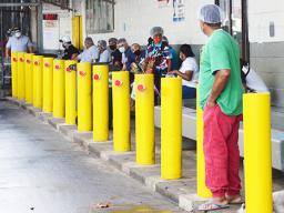 Cannery workers waiting for their paychecks