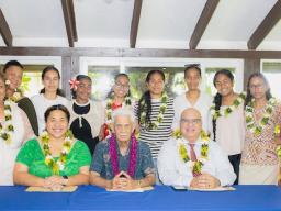 The eight honorees and others