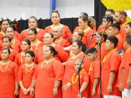 The CCCAS Pavaiai Choir on stage
