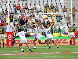 Faafoi Falaniko #15 makes an historic drop kick