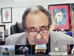 Chairman Grijalva in a remote hearing Amata n others