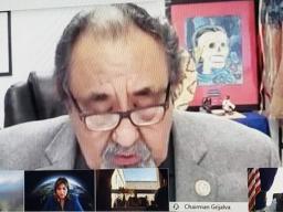 Chairman Grijalva speaks in a remote hearing