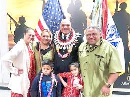 Chaplain Tupuola with family members