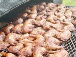 Chicken leg quarters on the BBQ