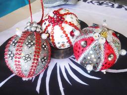 Three locally made Christmas ornaments