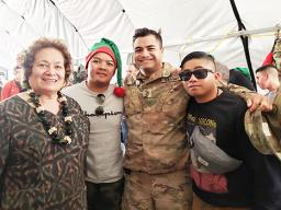 Cong. Uifa’atali Amata and troops