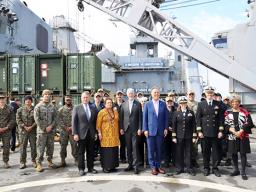 Amata along with other members of the CODEL aboard The USS Gunston Hall