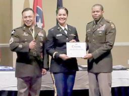 Colleen Azizes Vou accepting her citation