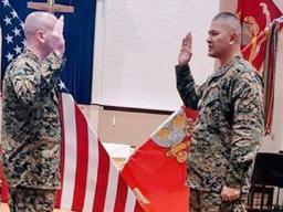 Commander Michael Tagaloa being sworn in