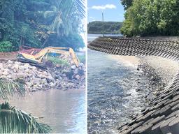 Two seawalls